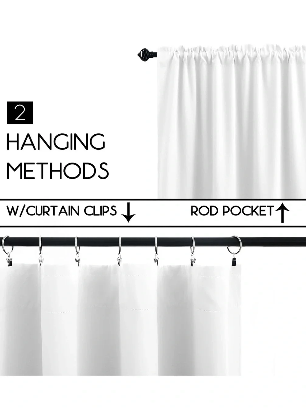 Classic White Café Curtains - set of 12 panels
